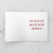 HOPE U ONTVANGT ***UW CHRSITMAS DREAM** HUMOR FEESTDAGEN KAART (Binnen)