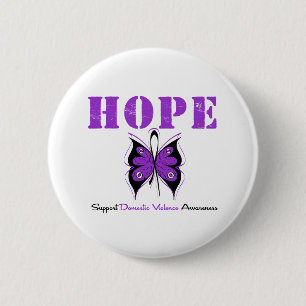Hope Vlinderlint Huiselijk Geweld Ronde Button 5,7 Cm