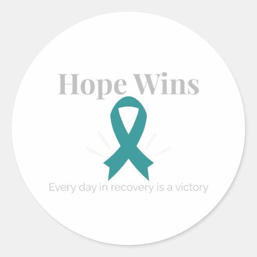 Hope Wins Addiction Awareness Sticker (Voorkant)