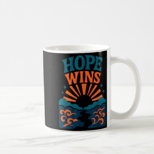 Hope Wins Romans 15_13 Sunrise Ocean Christian Koffiemok (Rechts)