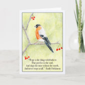 Hope with Bull Finch and Emily Dickinson's Quote Kaart (Voorkant)
