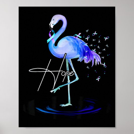 Hope With Flamingo Suicide Prevention Awareness Poster (Voorkant)