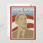  "Hope Won" Obama Briefkaart (Voorkant / Achterkant)