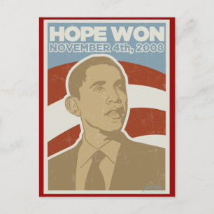 "Hope Won" Obama Briefkaart
