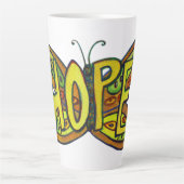 Hope Word Art Green Butfly Wing Cup Latte Mug (Devant)