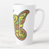 Hope Word Art Green Butfly Wing Cup Latte Mug (Droite)