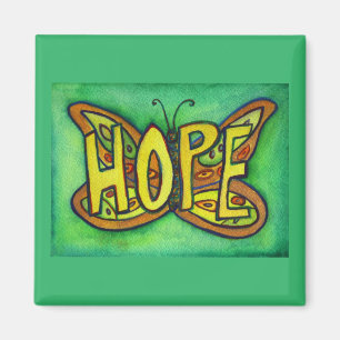 Hope Word Art Groene Vlinder Vleugel Koelkast Magn Magneet