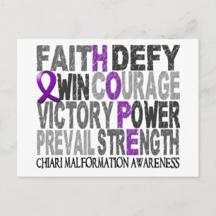 Hope Word Collage Chiari Malformation Briefkaart