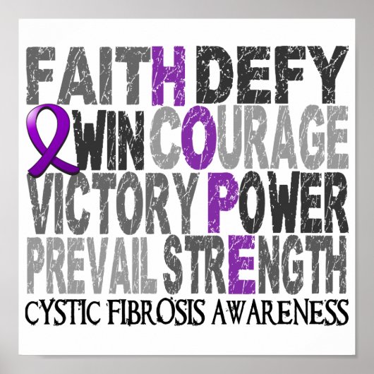 Hope Word Collage Cystic Fibrosis Poster (Voorkant)