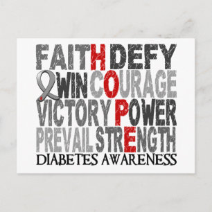 Hope Word Collage Diabetes Briefkaart