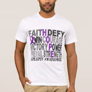 Hope Word Collage Epilepsy T-shirt