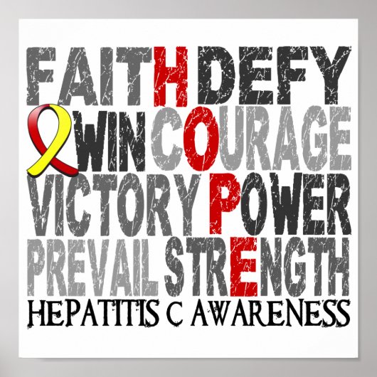 Hope Word Collage Hepatitis C Poster (Voorkant)