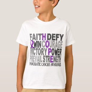 Hope Word Collage Pancreatic Cancer T-shirt