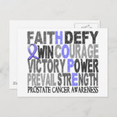 Hope Word Collage Prostaatkanker Briefkaart (Voorkant / Achterkant)