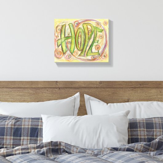 Hope Word Paining Wrapped Canvas Art (Insitu (Slaapkamer))