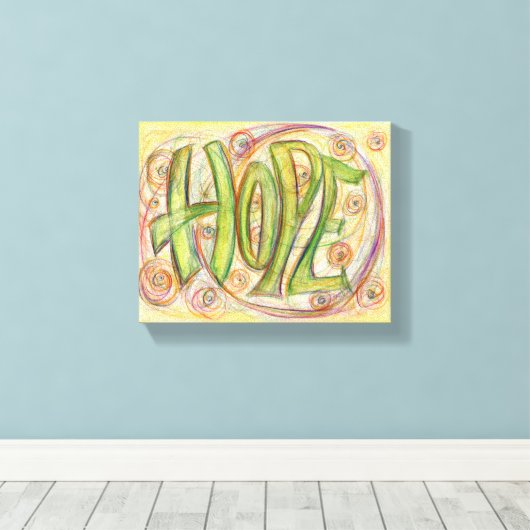 Hope Word Paining Wrapped Canvas Art (Insitu (Houten vloer))
