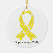 Hope Yellow Awareness Ribbon Keramisch Ornament (Voorkant)