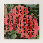 Hopeful Bible Verse Romans 8:28 Roses Christian Legpuzzel (Horizontaal)