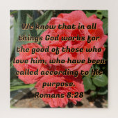 Hopeful Bible Verse Romans 8:28 Roses Christian Legpuzzel (Verticaal)