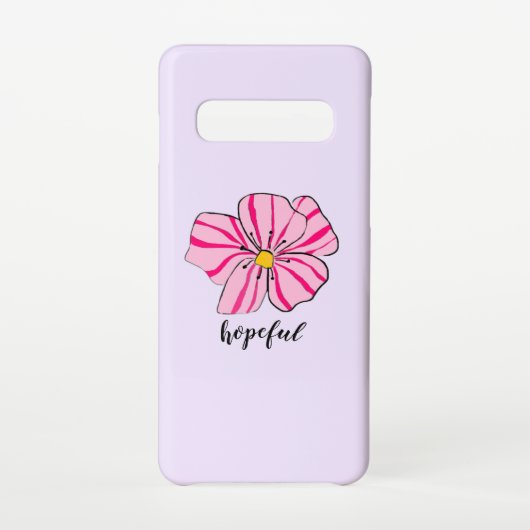 Hopeful roze bloementelefoon case samsung galaxy hoesje (Achterkant)
