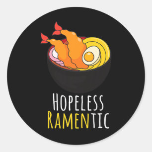 Hopeless Ramentic Cute Kawaii Ramen Noodles Pun Ronde Sticker