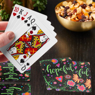 Hopelijk bloemplezier Vrolijke inspiratie Pokerkaarten