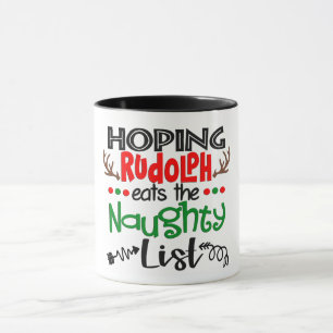 Hopelijk eet Rudolph de Naughty List Mok