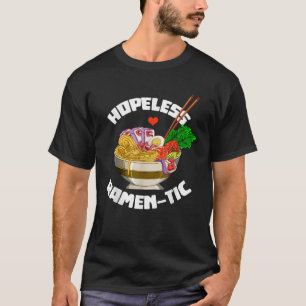 Hopeloos Ramentisch Grappig Romantisch Anime Eten T-shirt