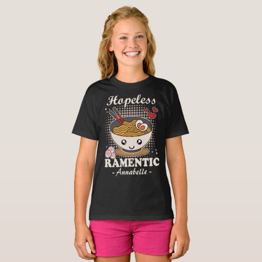 hopeloze ramenticus | Grappig Romantisch Ramen - Z T-shirt (Voorkant volledig)