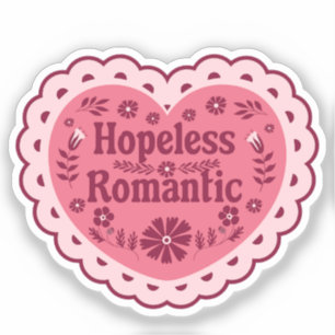 Hopeloze romantische lezer boekenliefhebber sticker