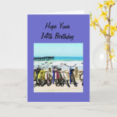 Hopen dat uw "14e" verjaardag onvergetelijk is! kaart (Gele Bloem)