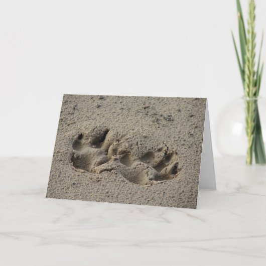 Hope's Pawprints in de zand Kaart (Voorkant)