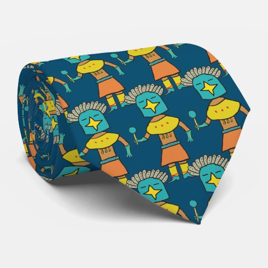 Hopi Doll Blue Star Kachina Stropdas (Opgerold)