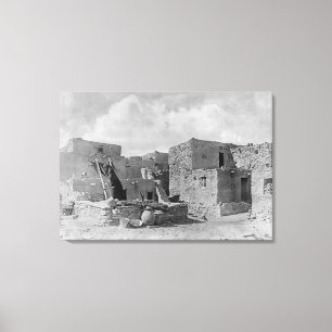 Hopi (Moqui) Indians Snake Kiva Oraibi Pueblo Canvas Afdruk