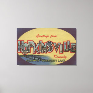 Hopkinsville, Kentucky - Grote lettertjes Canvas Afdruk