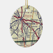 Hopkinsville KY  Map Keramisch Ornament (Rechts)