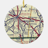 Hopkinsville KY  Map Keramisch Ornament (Achterkant)