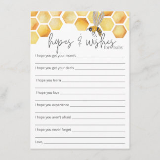 Hoppen en wensen bijen Baby shower invoegen Informatiekaartje