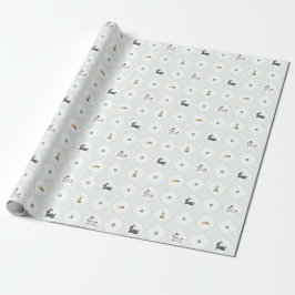 Hoppen in de lente - Groen Cadeaupapier