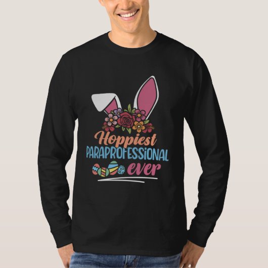 Hoppiest Paraprofessional Ever Bunny Ear Red Plaid T-shirt (Voorkant)