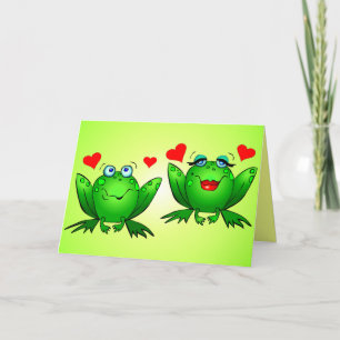 Hoppige Valentijnsdag Pret Cute Cartoon Kikkers Ha Kaart