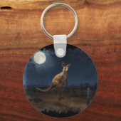 Hopping Kangoeroe & Volle Maan Sleutelhanger (Voorkant)