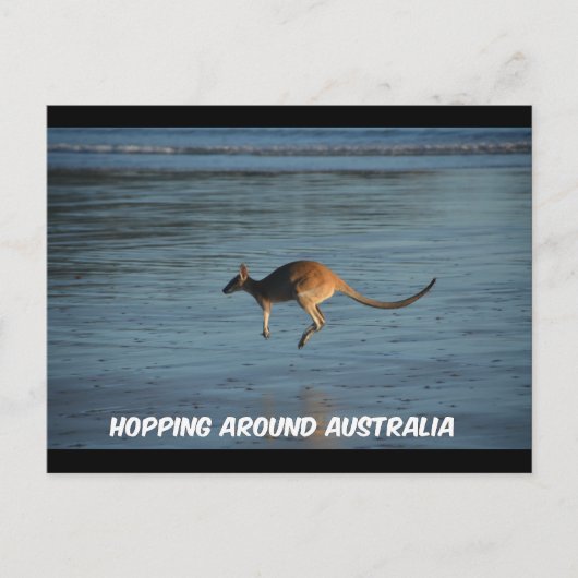 Hopping rond het Australische Briefkaart Kangaroo (Voorkant)