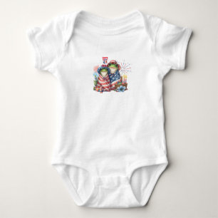 "Hoppy" 4 juli Onafhankelijkheidsdag Kikkerontwerp Romper