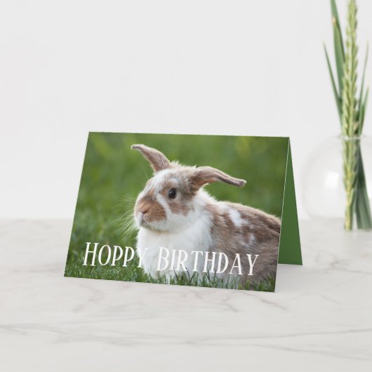 Hoppy Birthday Bunny Kaart (Voorkant)