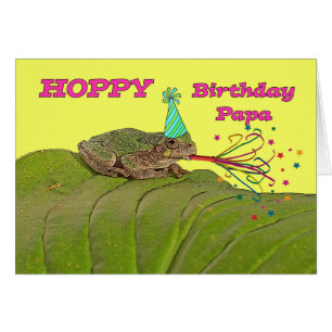 Hoppy Birthday for Papa, Party Frog with Pet