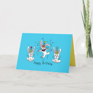 Hoppy Birthday Happy Bunny Rabbit Carte de voeux