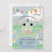Hoppy Birthday Kids Party Invitation (Devant)