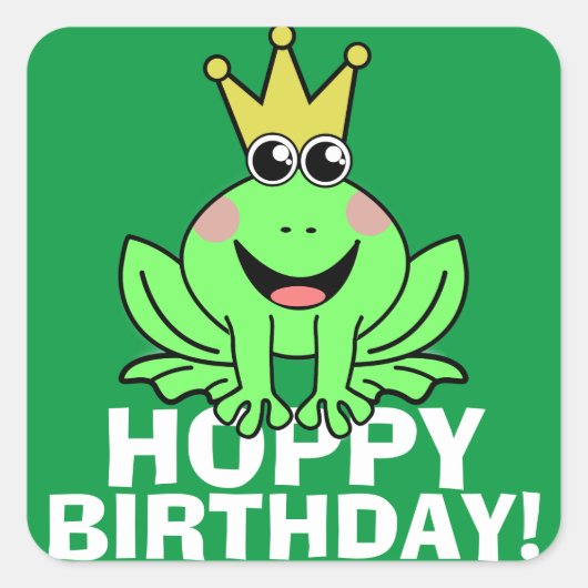 Hoppy Birthday Vierkante Sticker (Voorkant)