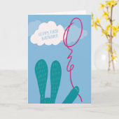 Hoppy Carte de voeux pour le premier anniversaire (Fleur jaune)